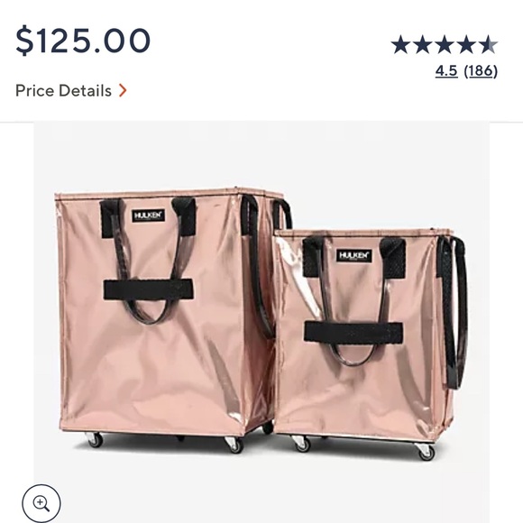 Hulken Medium Rolling Tote Bag with Zip Top & Button Closure - Picture 2 of 8